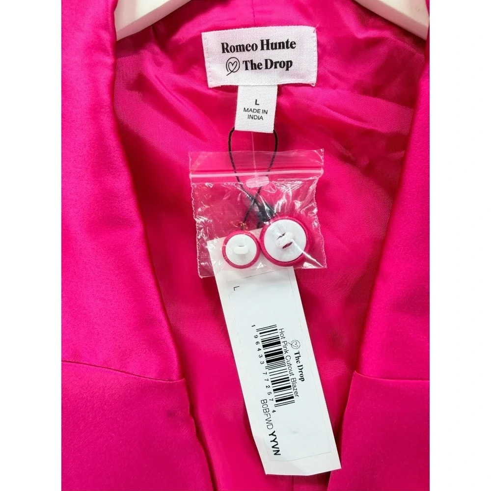NEW Romeo Hunte x The Drop Hot Pink Cutout Blazer Dress Size L